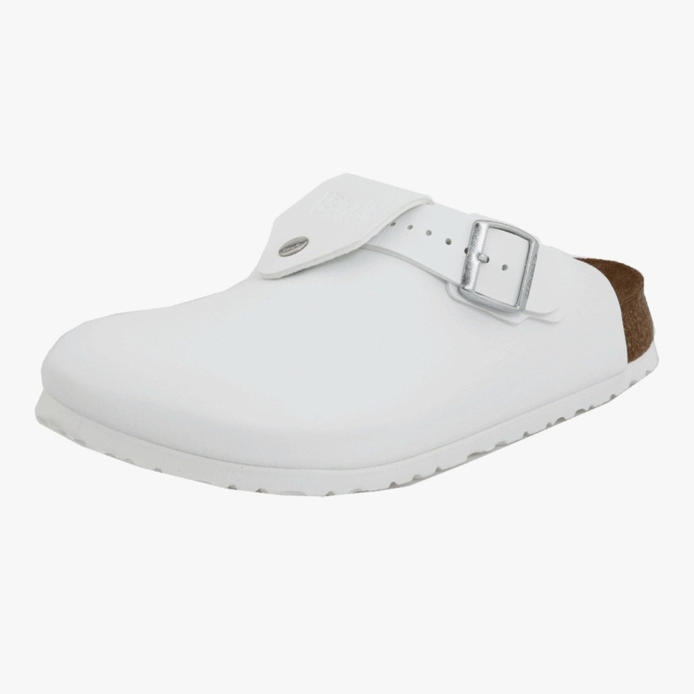 Birki's Shetland Soft Footbed Birko Flor Clog, White medical uniform comfortable